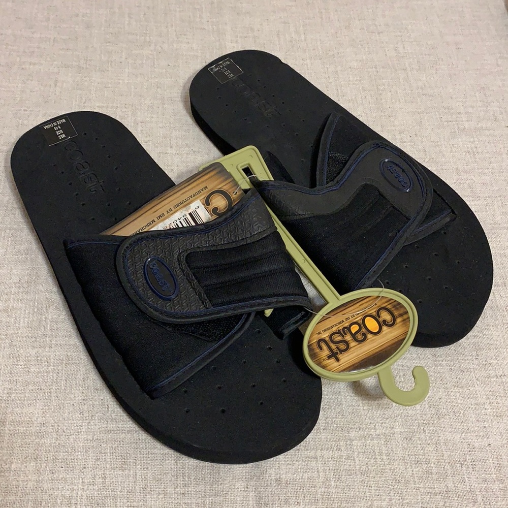 COAST Men’s slip on Velcro Strap flip flops